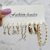 French Retro Pearl Circle Stud Earring Set - 6 Pieces for Women