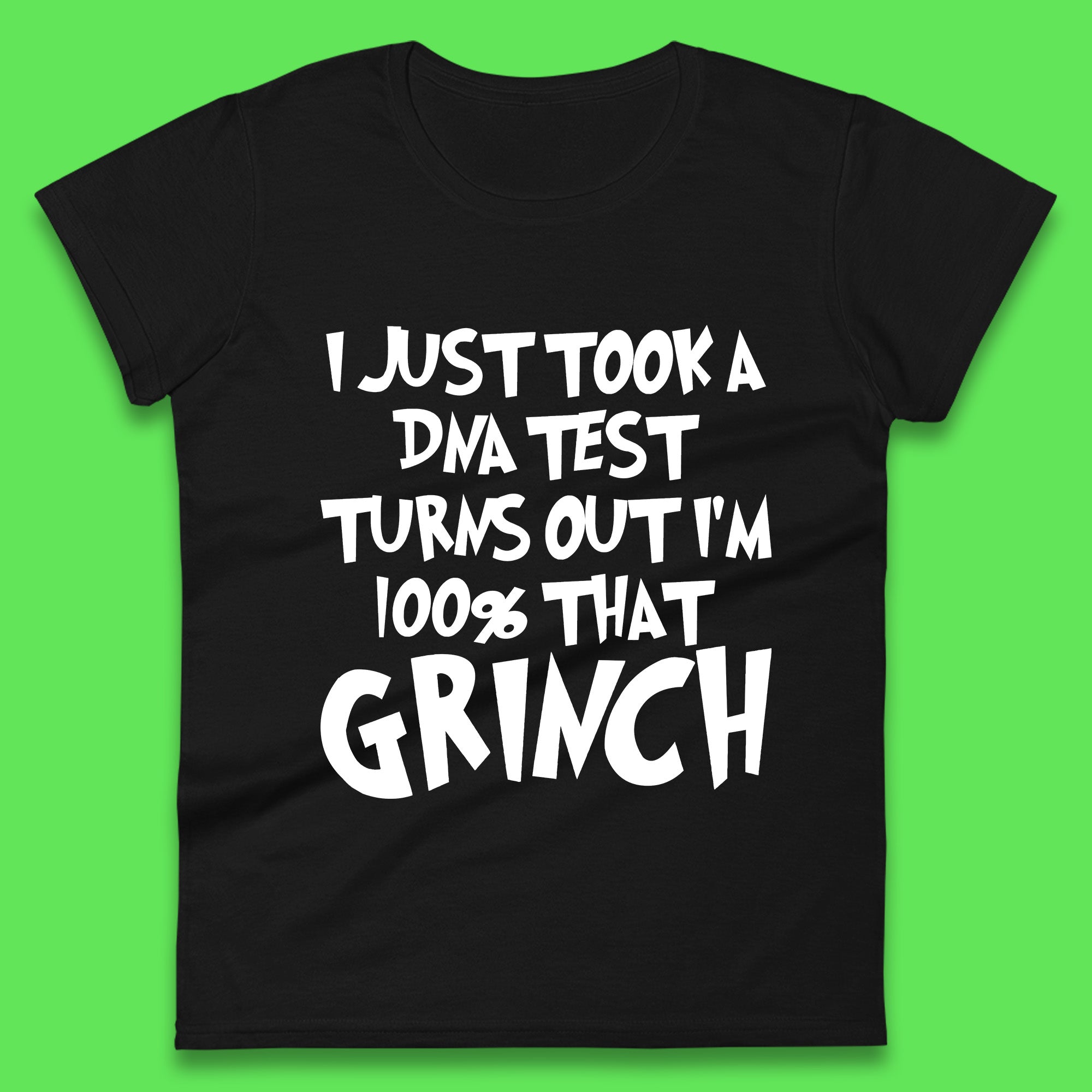 DNA Test I m 100% Grinch Womens T Shirt Mens Tops Tees Unisex Christmas Grinch Top 4XL