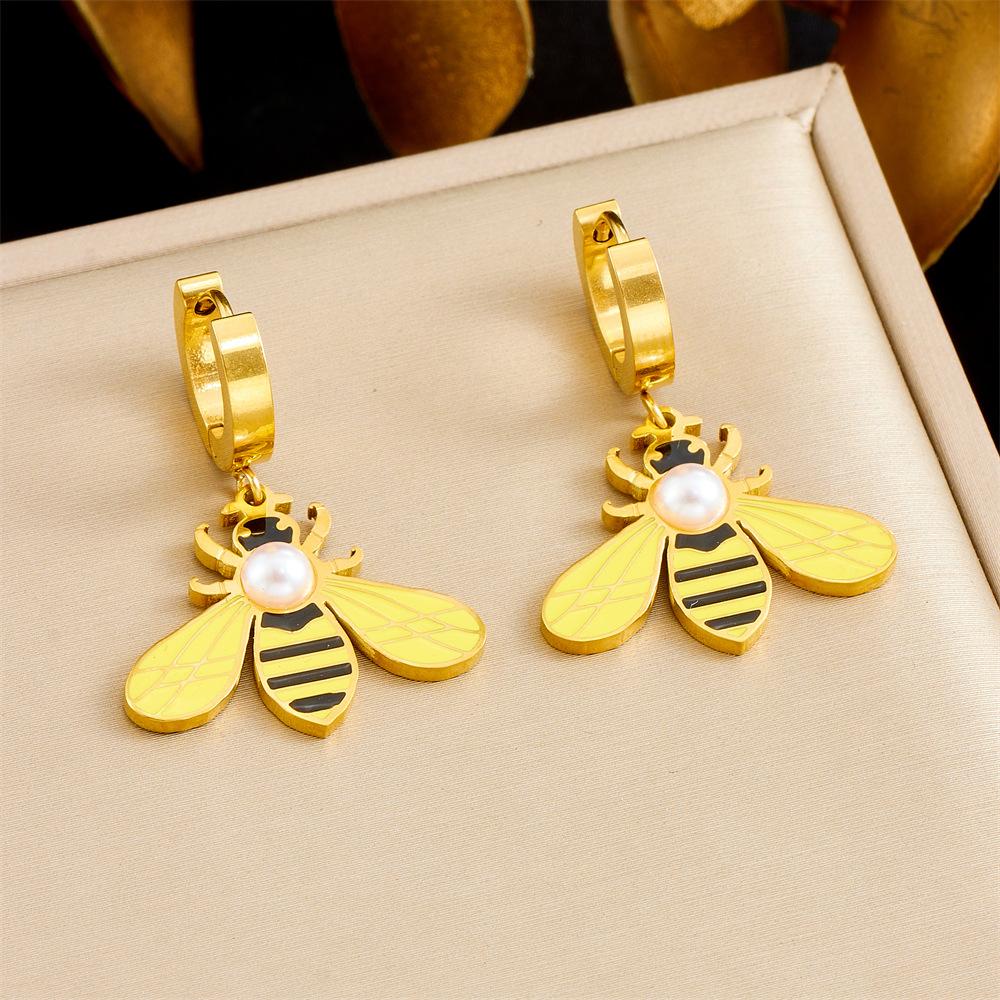 [Fashion Personality Trendy Multi Element Sea Shell Drip Oil Fruit Butterfly Pendant Earrings]