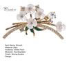Brooch White Plum Blossom Brooch, Artistic Flower Branches Lapel Pin, Secure Clasp Electroplating Anti-Oxidation Badge for Coats Shirts Bags