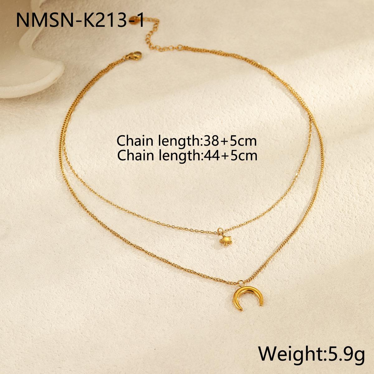 GEMCHIC Women s Vintage Moon Star Stainless Steel Gold Plated Necklace