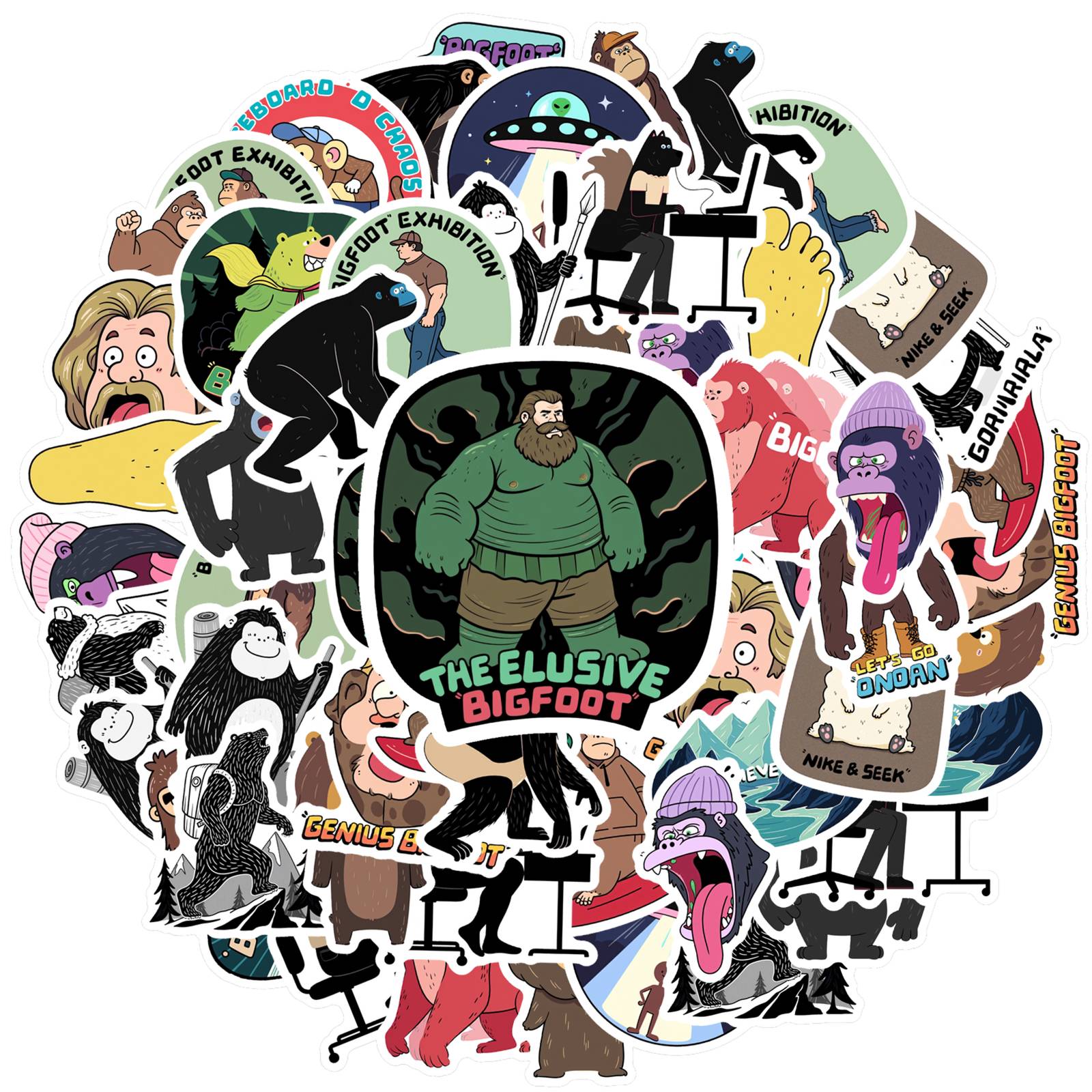 35pcs-50pcs Cartoon Stickers Humorous Aliens Animal Stickers Stickers For Notebook Luggage Mobile Phone Cup