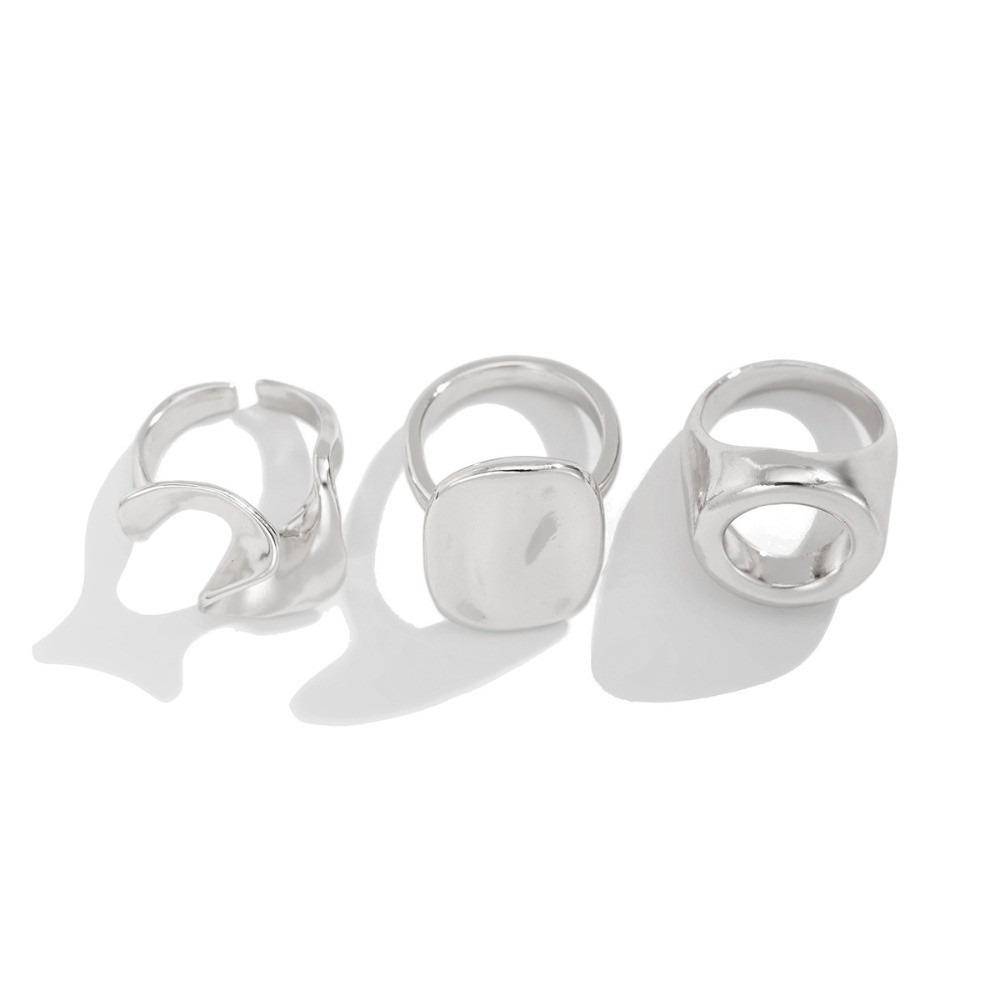 

3pcs/set Metal Asymmetric Open Ring Geometric Party Jewelry New Twist Smooth Ring Women 04