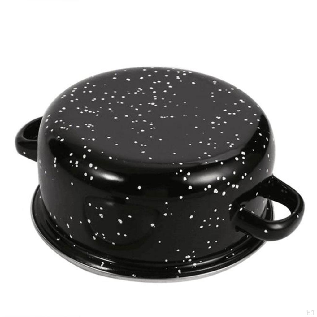 3 Pack Enamel Stockpot with Lid for Versatile Cooking