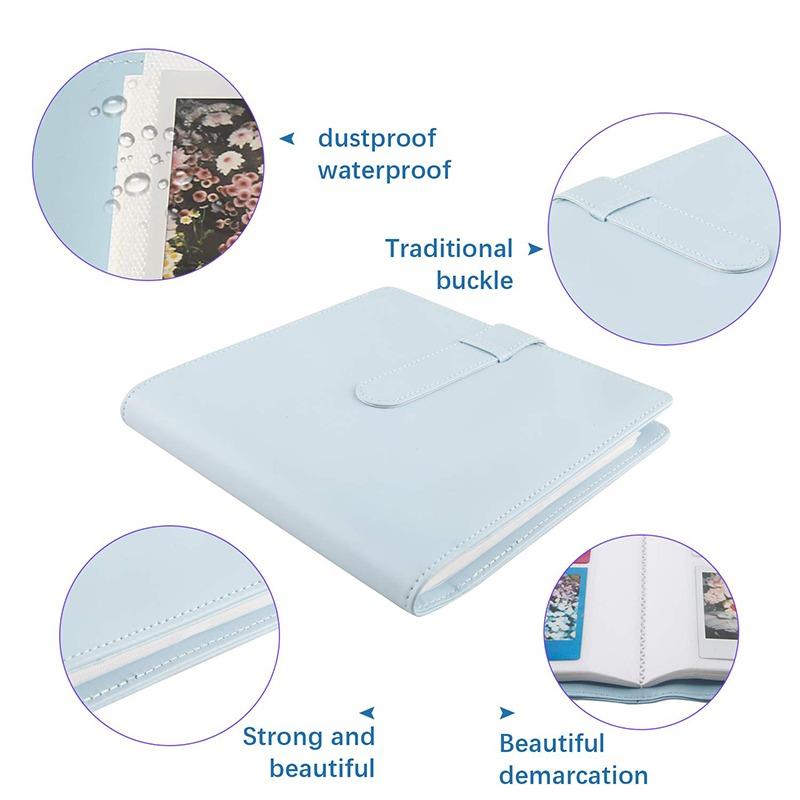 Film Camera 256 Pockets Photo Album Stamp Collection Book Small Album Picture Case 3 Inch Photo Paper PU Leather Storage Cases