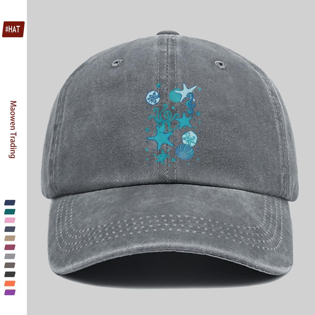 pc Marine Life Pattern Design Printed Baseball Cap Suitable for Spring Summer Printed Decorative Hat MultiColor Optional Co