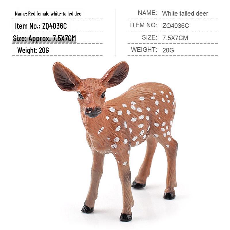 Simulated Christmas Reindeer and White-Tailed Deer Ornament Set