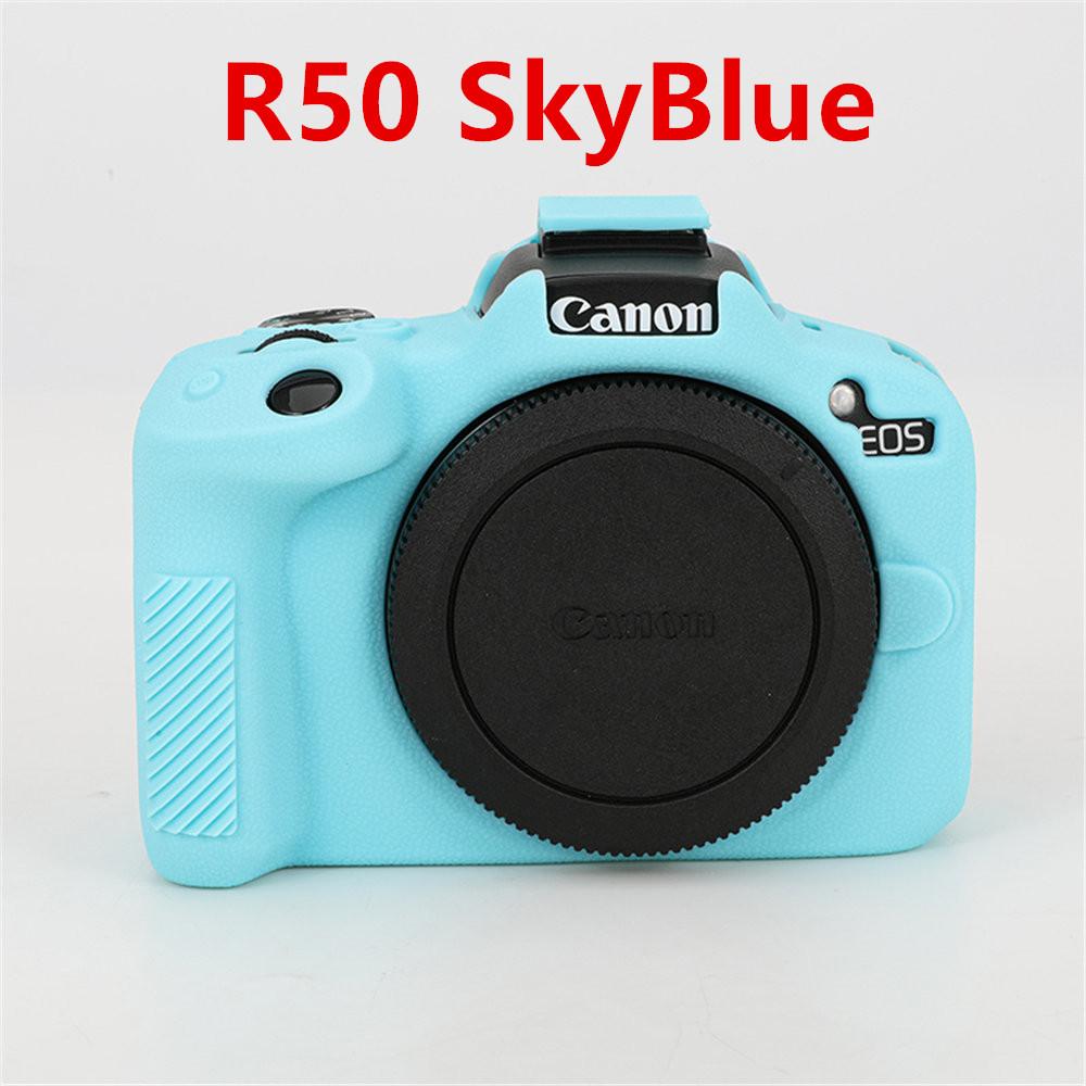 Litchi Pattern Soft Silicone Camera Body Case For Canon EOS 5D3 5D4 R50 R6 R6II R8 Rubber Cover Skin