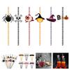 Spooky Halloween Witch And Skull Straws 24pcs Pack