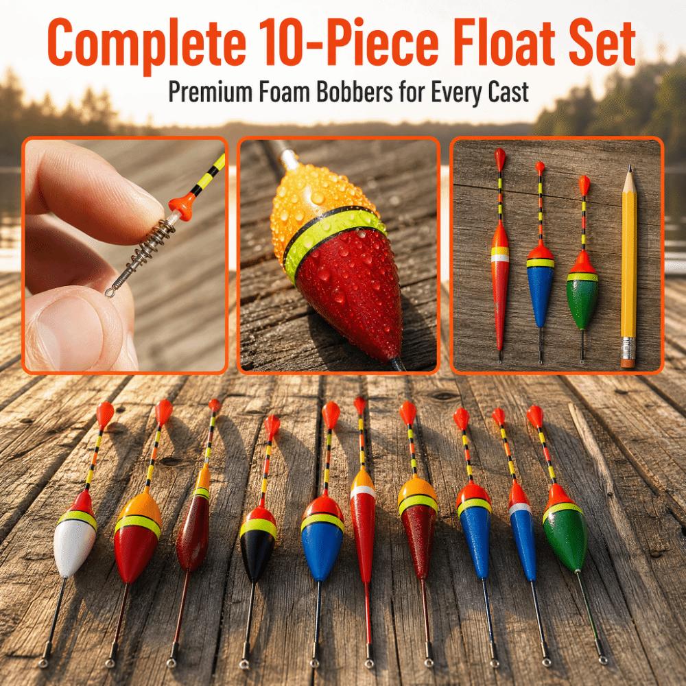 10PCS Oval-shaped Fishing Bobber Loghtweight Fishing Slip Float Durable Fishing Float  Trout Fishing