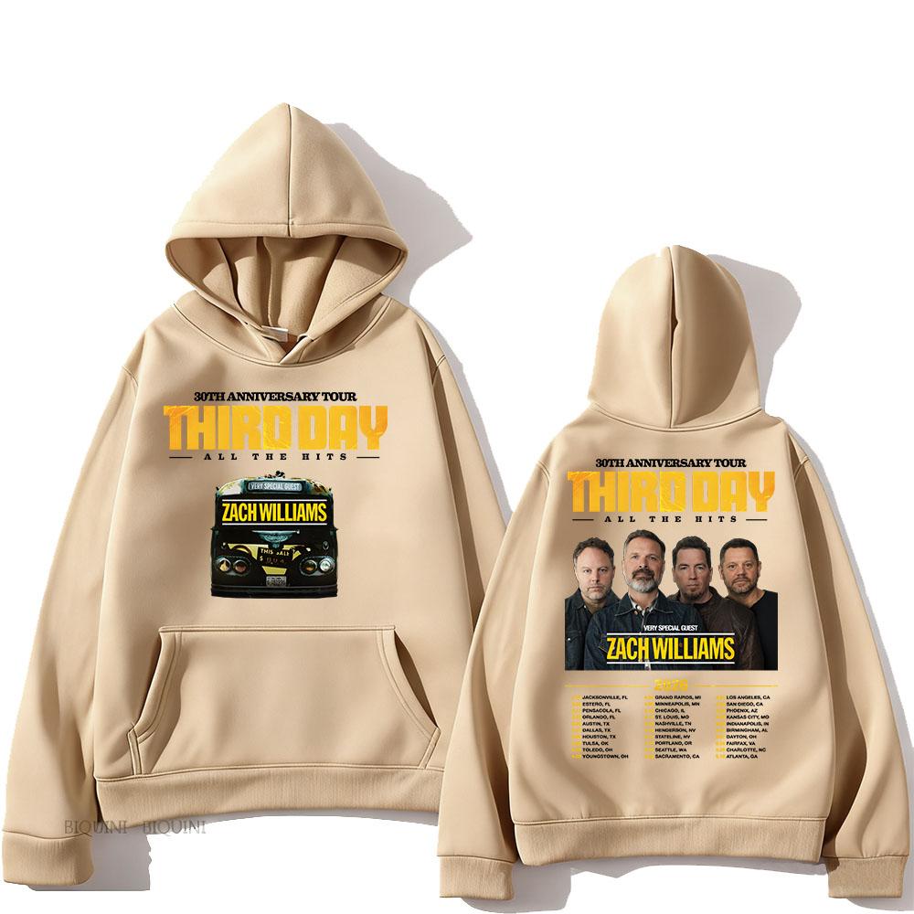 Third Day 30th Anniversary Tour 2026 Hoodies All The Hits Letter Printing Sweatshirts Long Sleeve Winter Male Hooded Pullovers