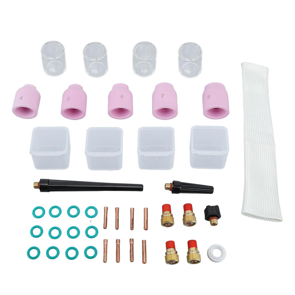 38Pcs TIG Gas Lens Kit Glass Cup Back Cup O Ring Gasket Plasma Cutter Torch Consumables for WP9 20