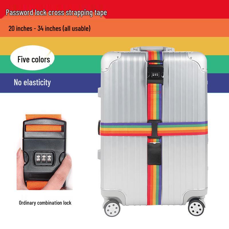Explosion-Proof Customs Lock Luggage Straps: Reinforced Cross-Packing Straps for Tightening Checked Baggage.