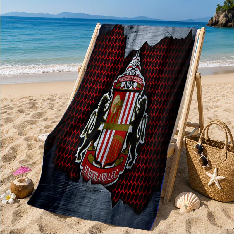 Sunderland Crest Beach Towel Microfiber Beach Towel, Lightweight and Quick-Dry, for Summer Travel, Swimming Pool Fan Birthday Gift