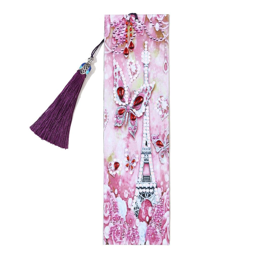 

DIY закладка для книг в форме алмазной живописи с узором «Железная башня» для детей в подарок с кисточкой