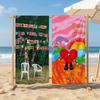 Tapis de plage Singer B-Bad B-Bunny Serviette de sport Séchage rapide Voyage Camping Anti-sable Doux Léger Grande Serviette de plage