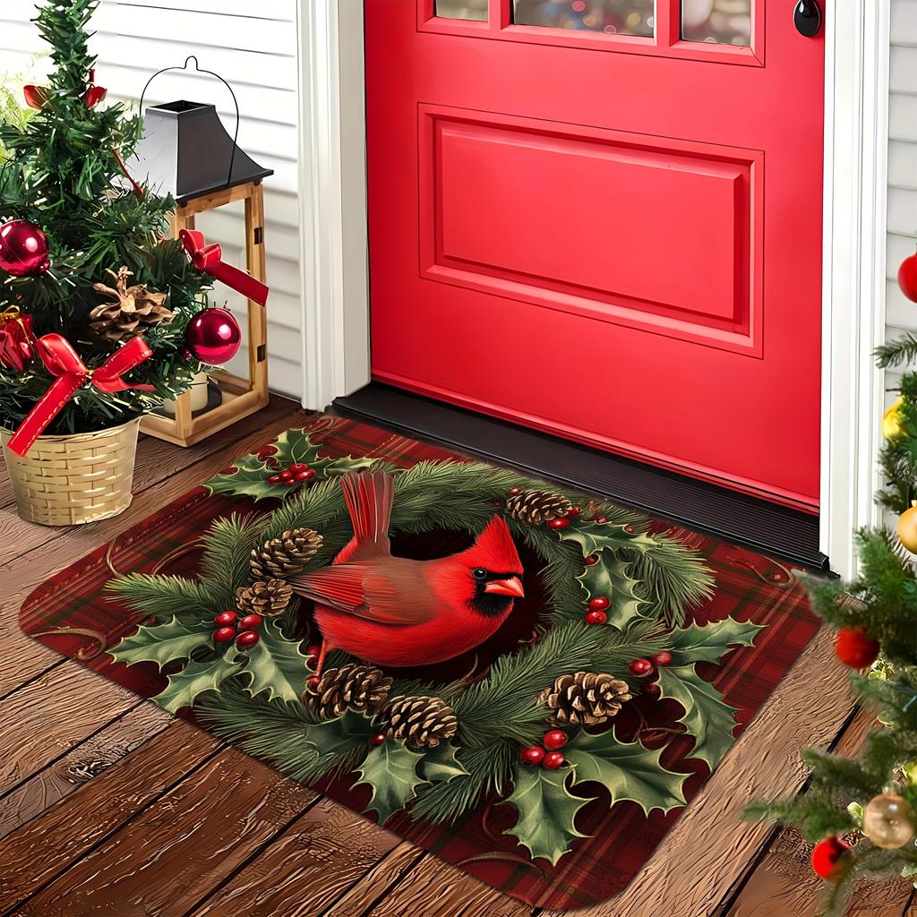 Weihnachtsteppich Türkei Teppich Rot Festliche Fußmatte Weicher Willkommensteppich Wohnzimmerteppich Läufer Für Schlafzimmer Heimdekoration