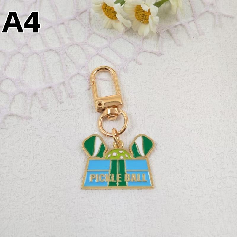 1/5Pcs Creative Pickleball Racket Metal Keychain Colorful Hollow Golf Ball Keychains Dink Ball Fans Party Gift Bag Pendant