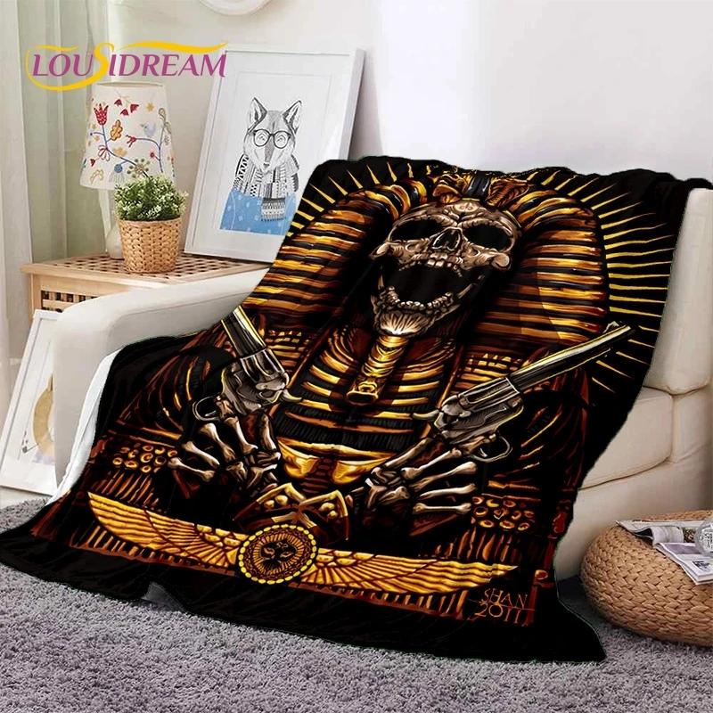 Pharaoh Hieroglyphic Egyptian Mythology Soft Flannel Blanket for Beds Bedroom Sofa Picnic,Throw Blanket for Outdoor Leisure Gift