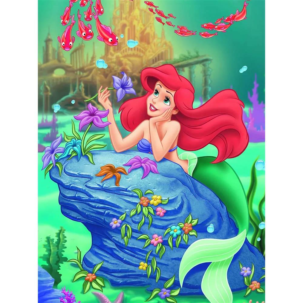Disney La Sirenetta Ariel Collezione Oceano Pittura Diamante 5D Piena di Diamanti Fai da Te Pittura Diamante Fatta a Mano Cartone Animato Decorazione Kit Pittura