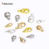 18K Gold Plated Brass Lobster Clasps Connector,Claw Clasps For Necklace,Fastener For Bracelet,DIY Jewelry Making Accessories