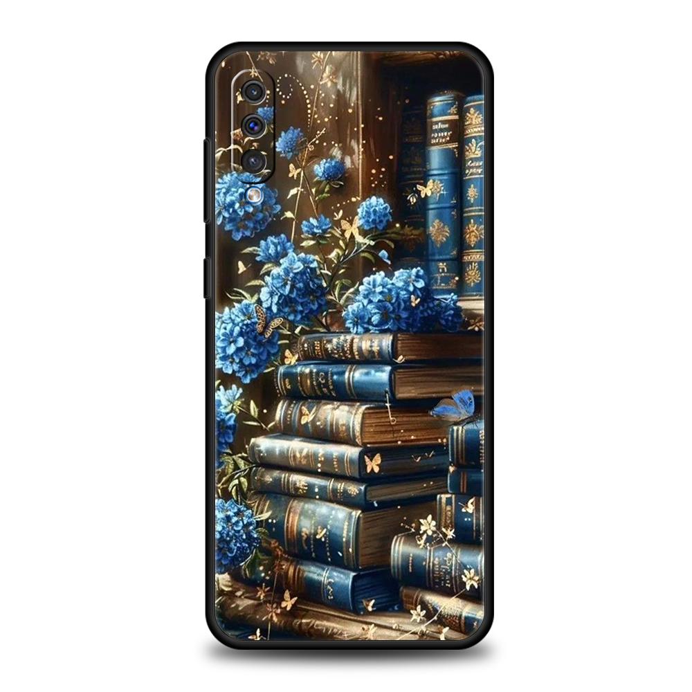 Vintage  Bookcase Painted Phone Case for Samsung Galaxy A54 A42 A34 A24 A22 A16 A14 A12 A02 A03 A70 A50 A40 A30 Soft TPU Shell