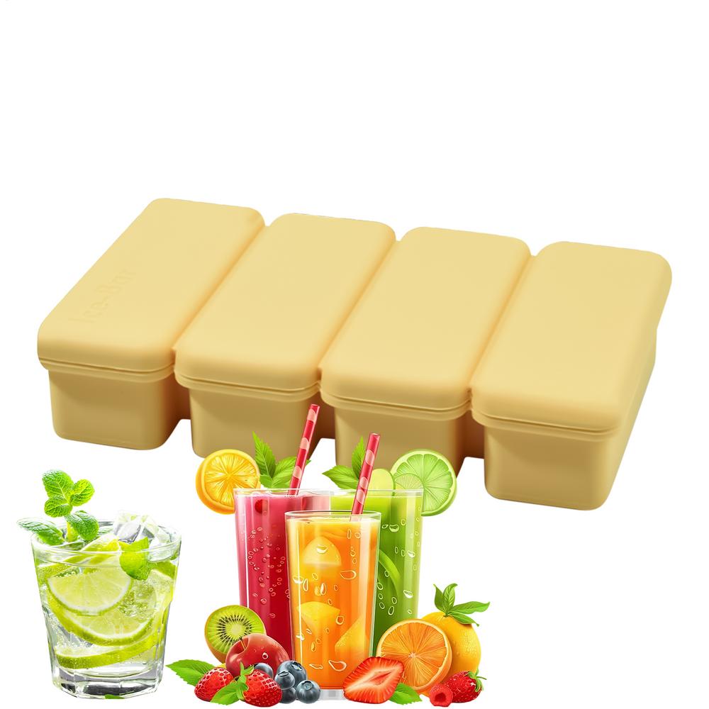 

Large Ice Trays For Freezer With Lid Big Ice Maker Mold With Lid For Whiskey 4-Grid Easy-Release Chilling Cube Making Tool For