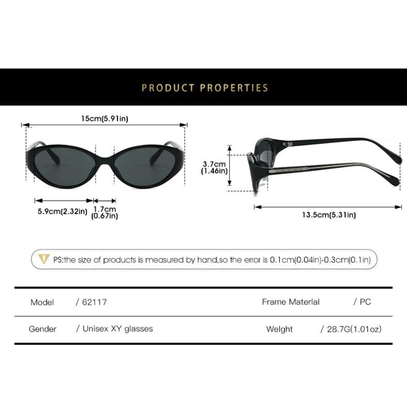 2026 New Fashion Cat-eye Small Frame Sunglasses Oval Glasses UV400 Outdoor Sunscreen Glasses Personalized Street Photography Props