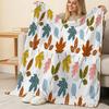 Soft Flannel Fleece Blanket | Leaf Pattern, Breathable Skin-Friendly All-Season Blanket, Lightweight for Office & Home, Warm Cozy