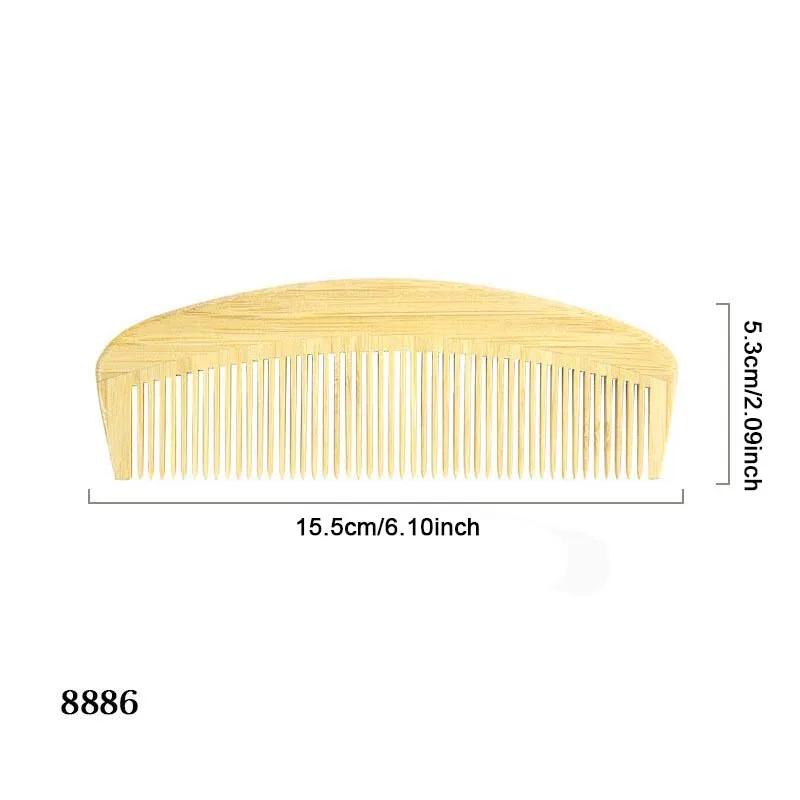 Pocket Wooden Comb Natural Nan Bamboo Super Wide Tooth Wood Combs Double Side Engraved Small Hair Combs