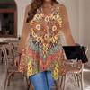 Gilet Sportivo Casual alla Moda da Donna con Doppio Anello, Canotta Taglia L con Stampe Pattern Vintage, Orlo Irregolare, Elegante e Semplice