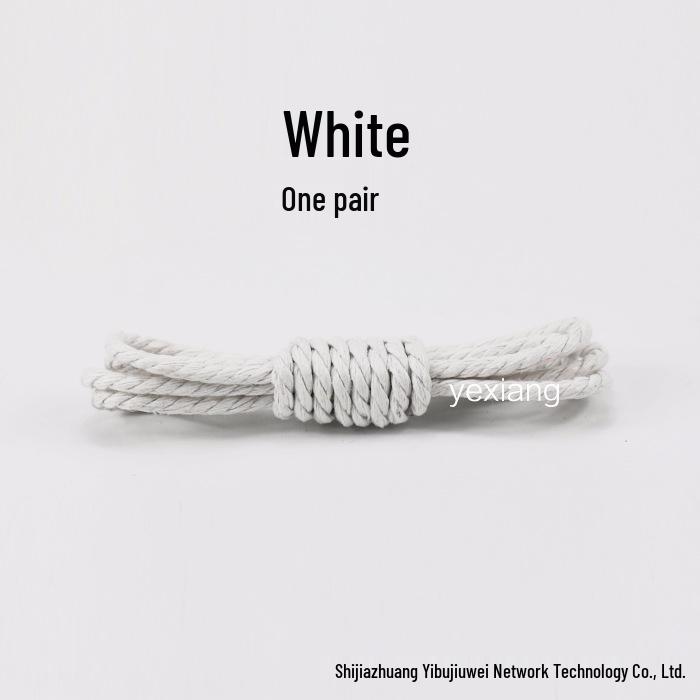 Waxed Leather Round Shoelaces for Casual Shoes and Boots (Black & White) Customizable