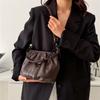 Vintage Ruched Leather Handbag for Women, Soft Multi-pocket Shoulder Crossbody Bag, Casual Large Capacity Hobo Purse for Daily Work Travel