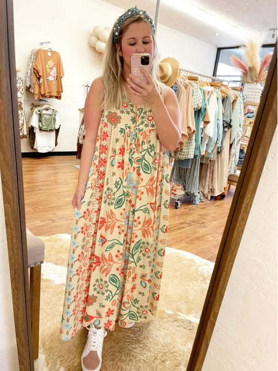 2024 Summer Retro Print Loose Sleeveless Women's Jumpsuit