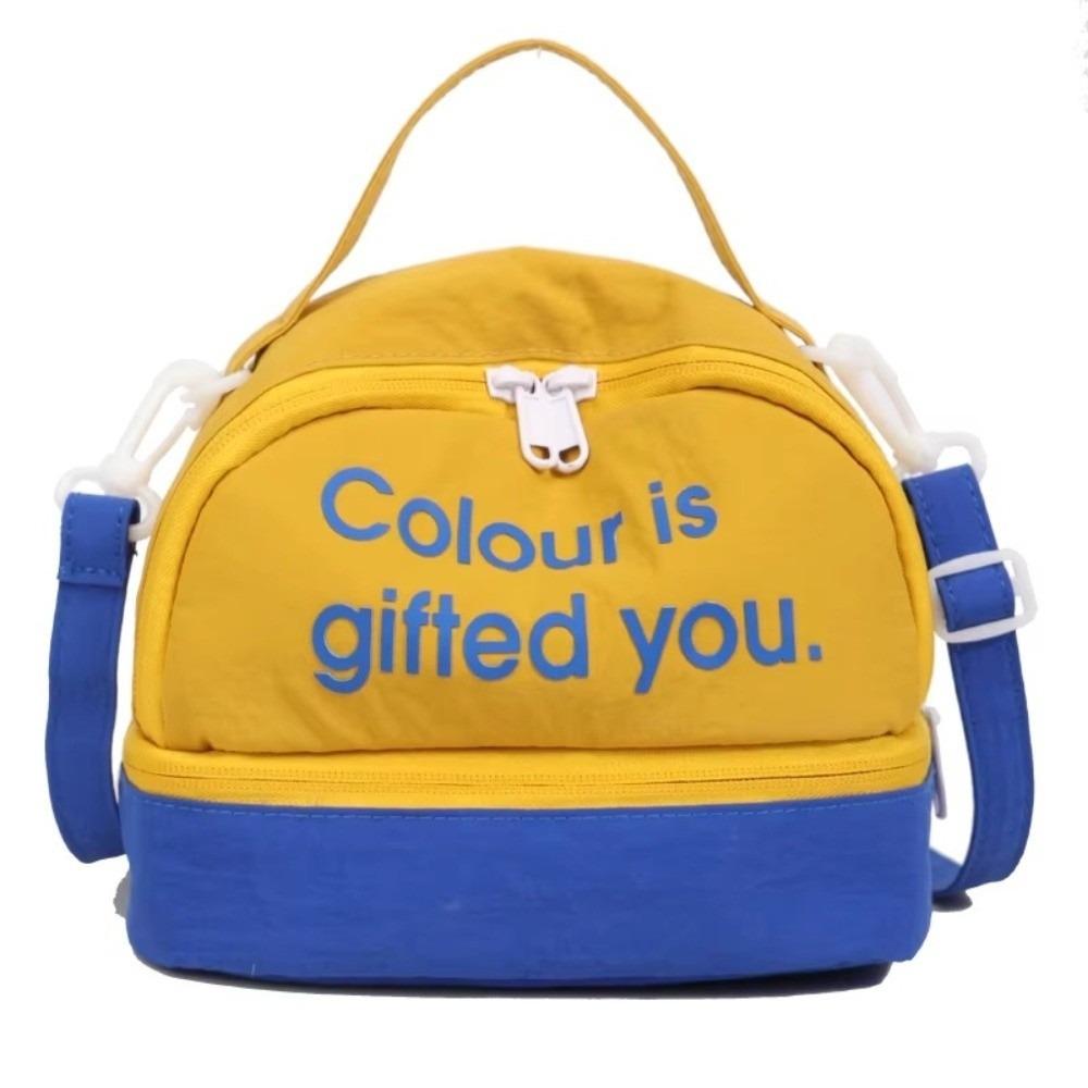 

Contrast Color Shell Shoulder Bag Square Women s Handbag Simple Nylon Crossbody Bag Sports синій