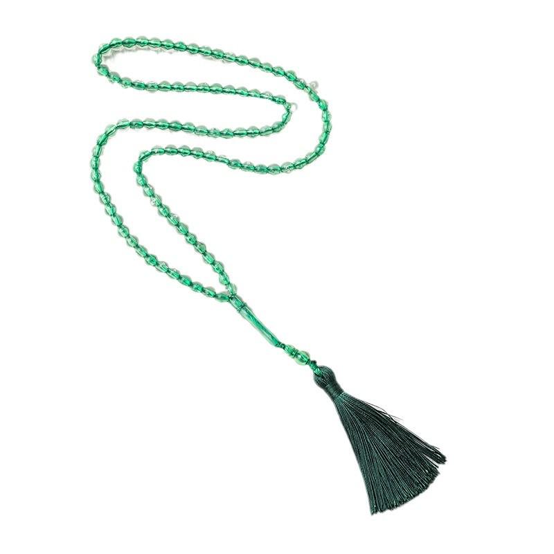 Solid Color Tassel Muslim Prayer Beads: Unisex Crystal Bracelet, Small Gift