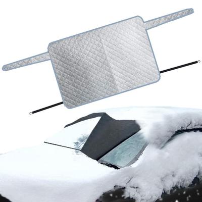 Housse de Neige pour Pare-brise Arrière 140*80cm Housse d'Hiver pour Pare-brise de Voiture Double Couche Feuille d'Aluminium avec Crochets et Aimant Invisible