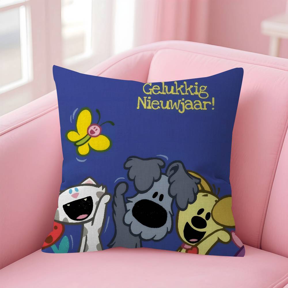 Anime Woezel And Pip  Pillow Cover Sofa Cushion Cover Home Room Decoration Children Gift