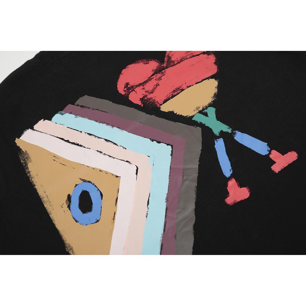 AMI 2025 Summer New Loose Plus Size Pure Cotton Printed Men's T-shirt