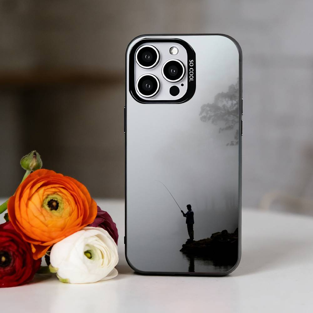 F-Fischerei-Enthusiast Handyhülle Für iPhone 17,16,15,14,13,12,11 Plus,Pro Max,XS,Bunte Silberne Schwarze Hülle