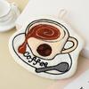 Cartoon Cute Coffee Cake Shape Hanging Towels Absorbent Hand Cloth Soft Quick Drying For Kitchen Bathroom Household Hand Towel