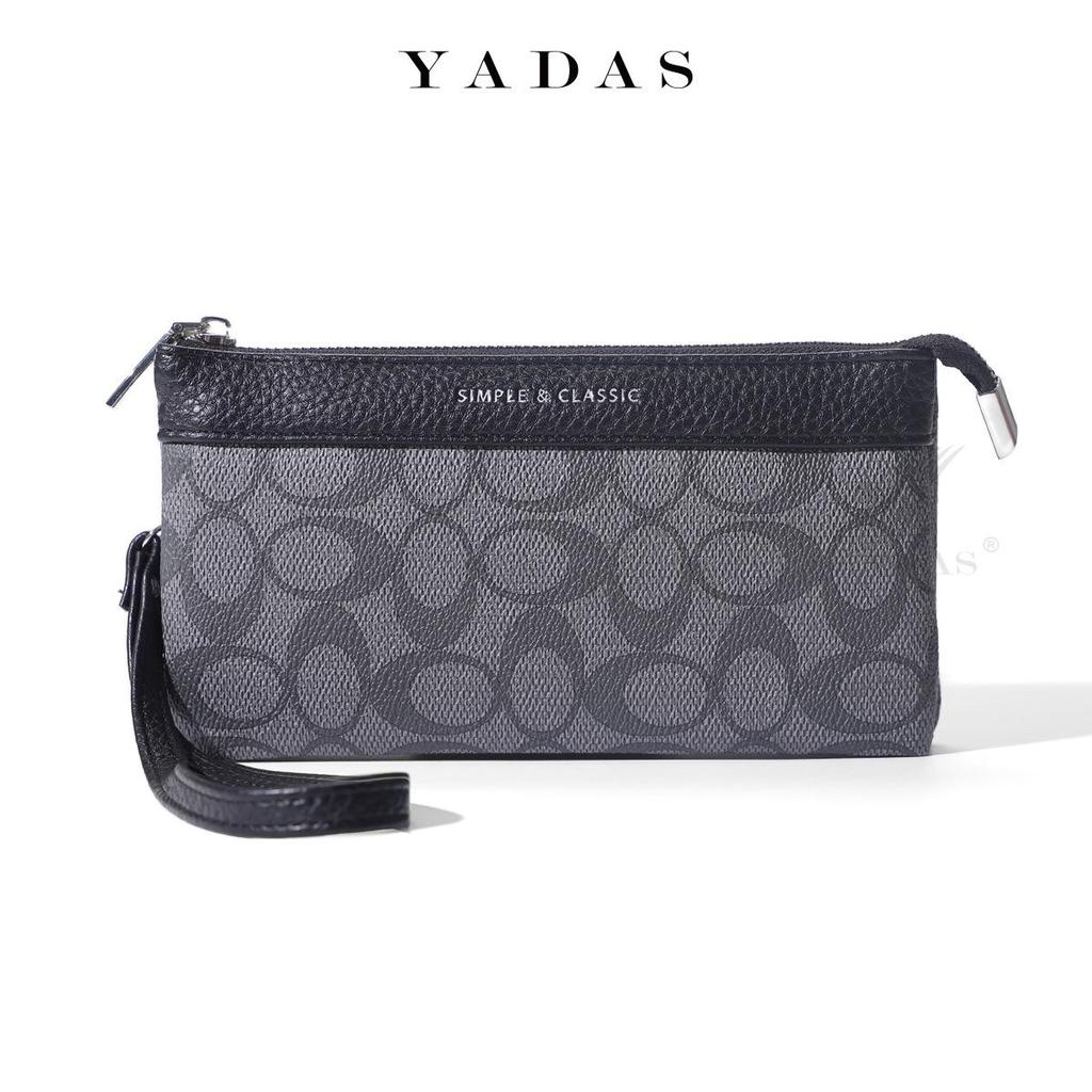 YADAS Ladies' Classic Oval Print Zipper Wristlet Bag - PU Leather