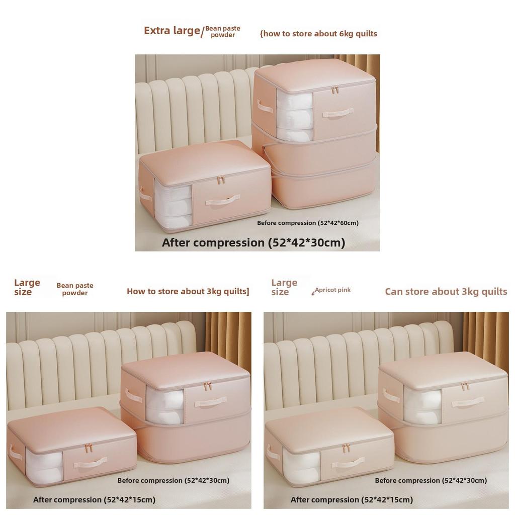 Bed Quilt Storage Bag With Multiuse Compression Design For Bedroom Organization