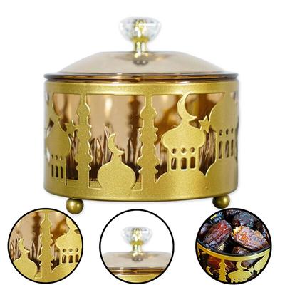 Eid Mubarak Dessert Tray Metal Food Ramadan Plate Home Decor Nuts Serving Tray