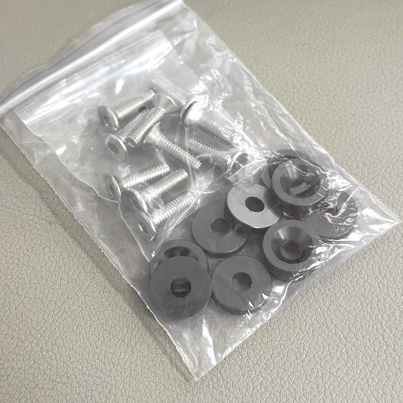 10pcs M6 Bolt Set Car Modification Gasket Screw Aluminum Fender Washers Fender Bumper Engine JDM RACING Style NO LOGO