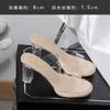2025 new COS hate sky high transparent sandals women's super high heel cool slippers women's waterproof table heightening small size sandals