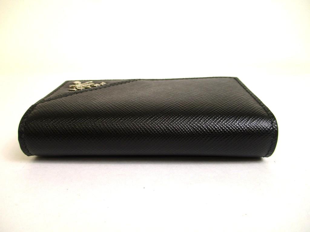 Authentic PRADA Black Saffiano Leather Card Case Card Holder #a929  Refurbished