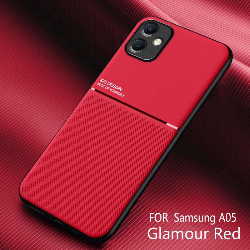 

Чохол для Samsung Galaxy A05 2023 Розкішні Магнітні Шкіряні Чохли для Телефону Для Samsung A05 A 05 SM-A055M Підставка-Автотримач Задня Кришка For Galaxy A05 червоний