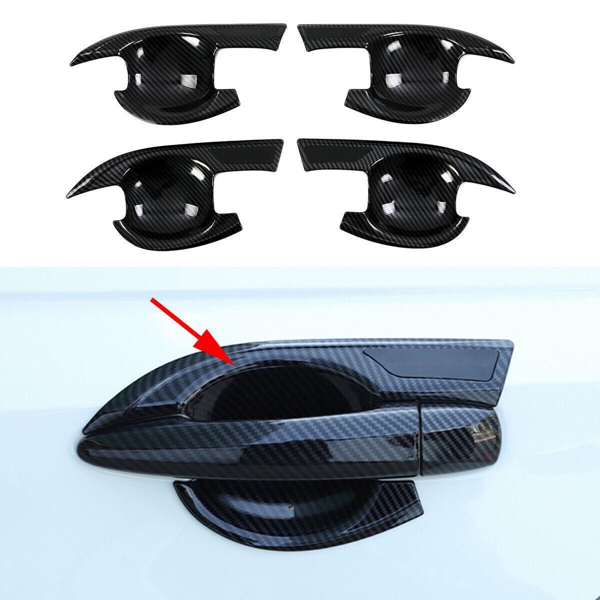 Carbon Fiber Side Door Handle Bowl Cover Trim Parts For Nissan Altima 2019~2022