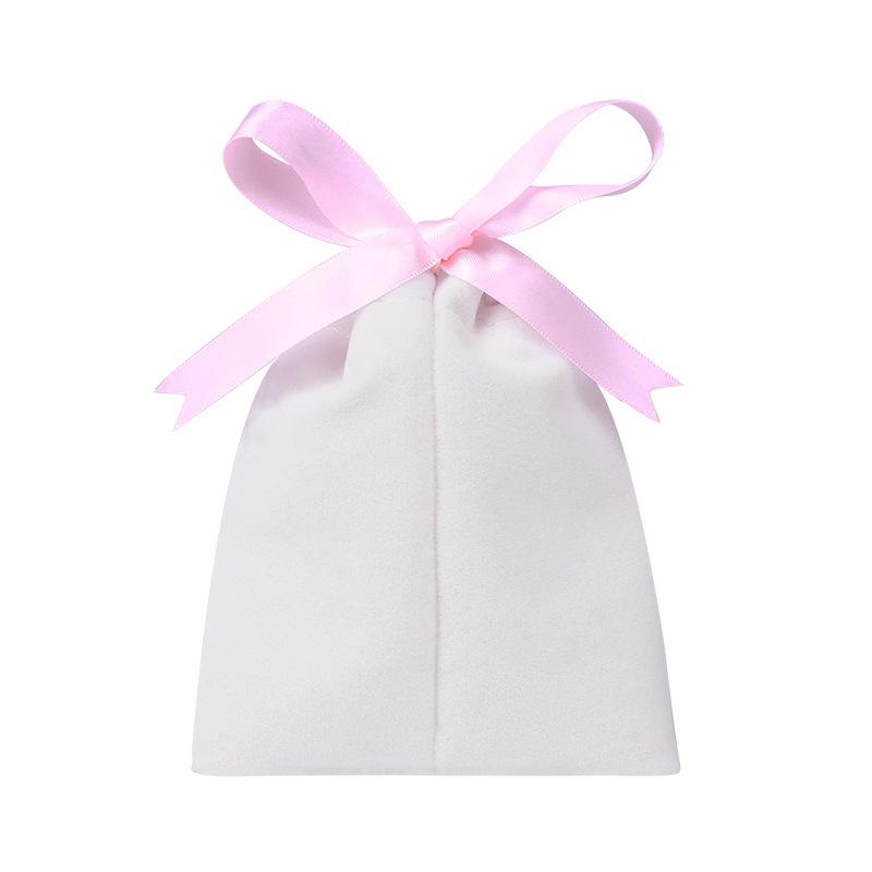 Plush butterfly drawstring velvet pouch - jewelry gift packaging bag - perfume & cosmetic storage bag